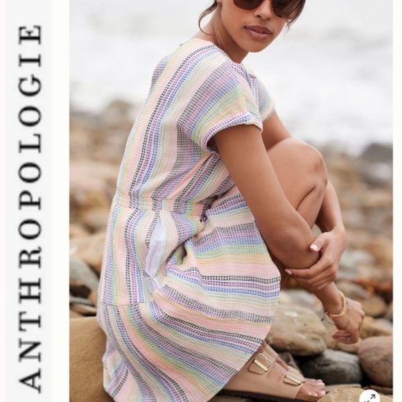Anthropologie Dolan Left Coast Collection Short Sleeve Striped mini Dress small - Picture 2 of 10